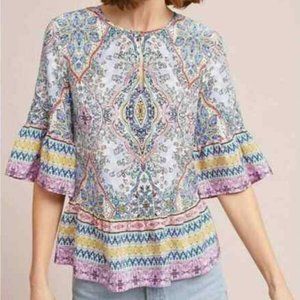 Kachel for Anthropologie - paisley silk blouse sz8